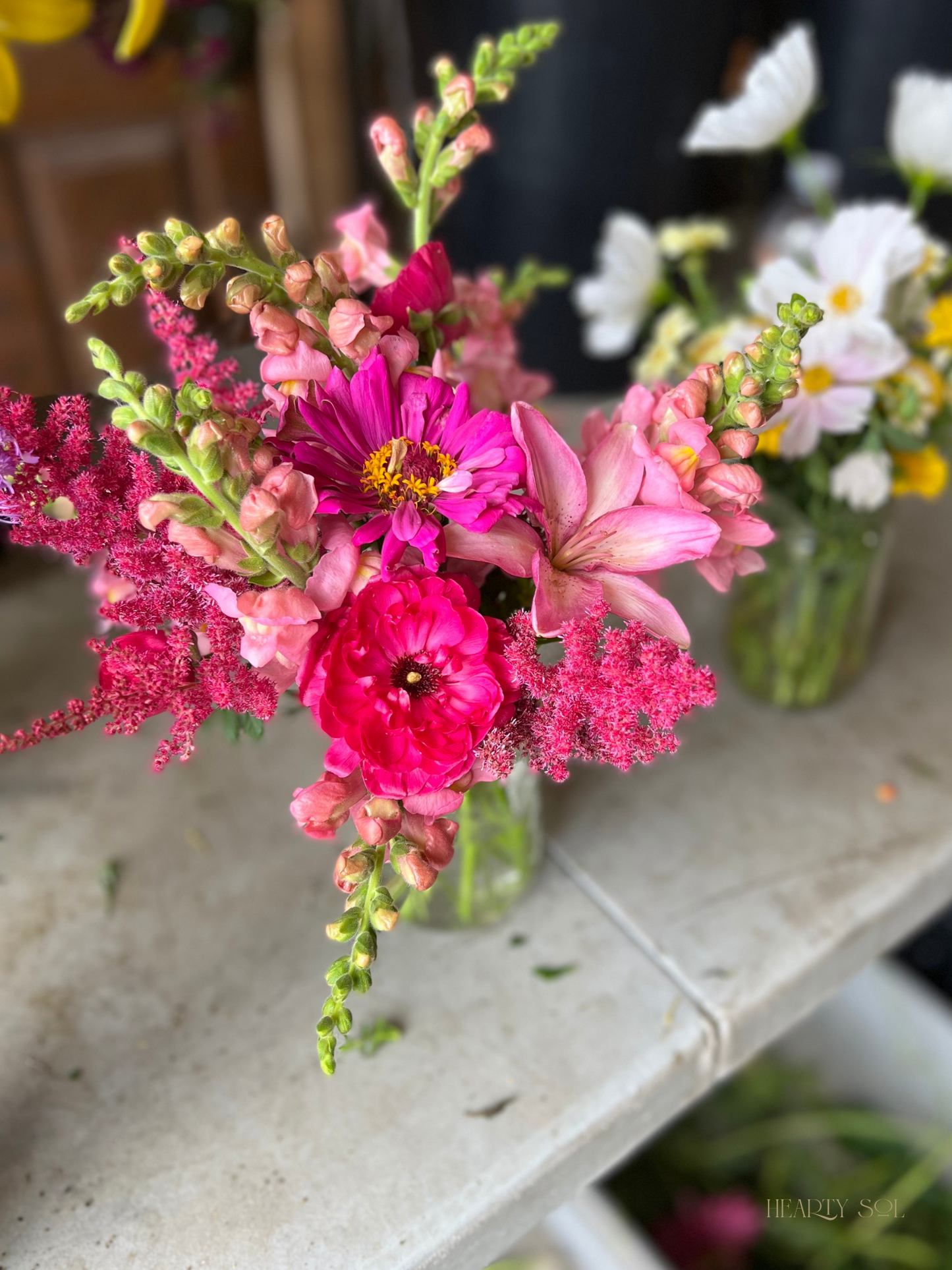 Cubo floral fresco